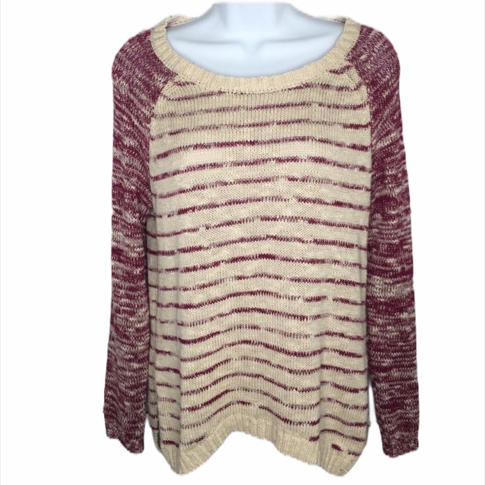 Red Camel Red And Cream striped sweater